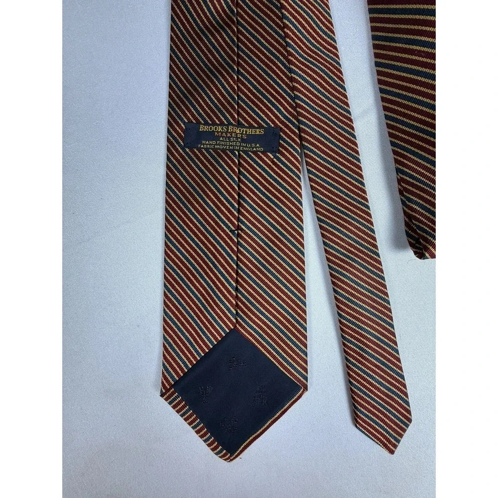 Vintage Brooks Brothers Makers All Silk Men's‎ Repp Regimental Stripe Necktie